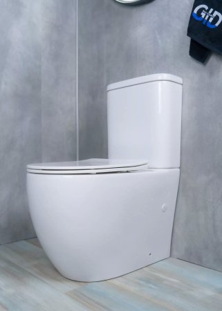 Унитаз напольный безободковый GID Tr2177 с сиденьем микролифт, белый