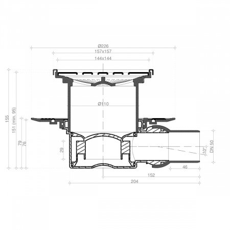 Душевой трап Pestan Confluo Standard 13000070 с решеткой