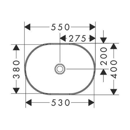 Раковина накладная 55см Hansgrohe Xuniva U 60166450 белый