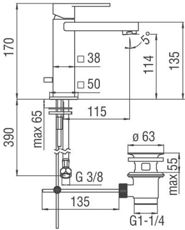 Смеситель для раковины Nobili Loop LP90118/1CR Хром