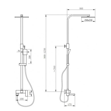 Душевая стойка со смесителем ABBER AF8216 хром
