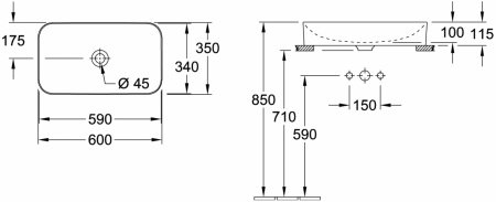 Раковина Villeroy & Boch Finion 414361R1 alpin ceramicplus
