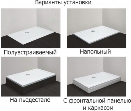 Поддон из стеклокомпозита Cezares Tray M AH 140x90x4 Белый