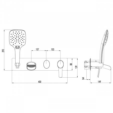 Смеситель для ванны с душем Lemark Atlantiss LM3224C хром