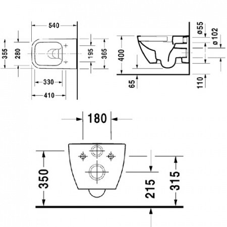 Унитаз Duravit Happy D 2 2222090000 подвесной без сиденья