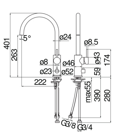 Смеситель для кухни Nobili Live LV00113/10CR хром