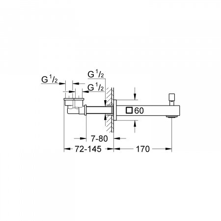 Излив для ванны Grohe Eurocube 13304000 хром