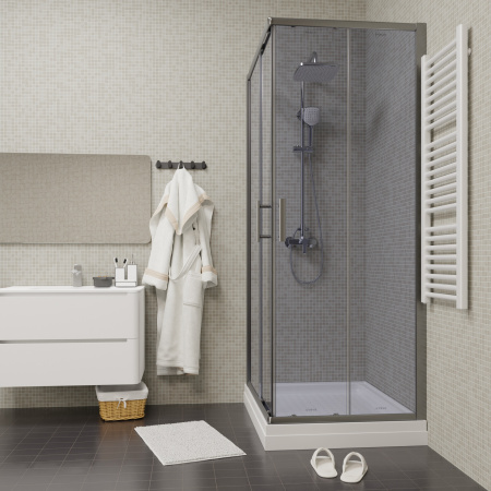 Душевой угол Parly 80x100x185 профиль хром, стекло тонированное