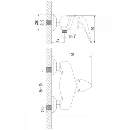 Смеситель для душа Lemark Poseidon LM4233C хром