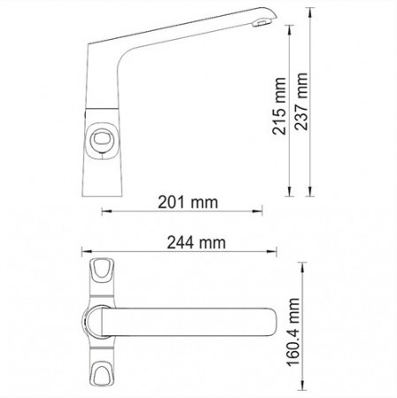 Смеситель для кухни WasserKraft Lossa 1207 хром