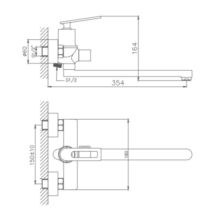 Смеситель для ванны Haiba HB22589, хром