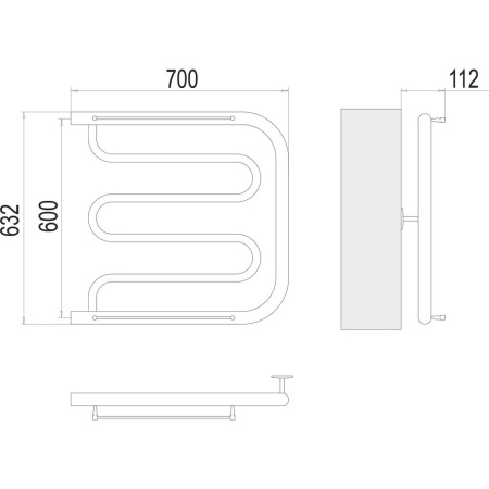 Полотенцесушитель водяной Terminus Фокстрот (1") 60х70