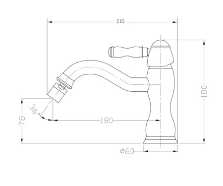 Смеситель для биде Bronze de Luxe TIFFANY 1902BR, бронза