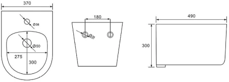 Биде подвесное Aquatek Мия AQ1004-MB черный матовый
