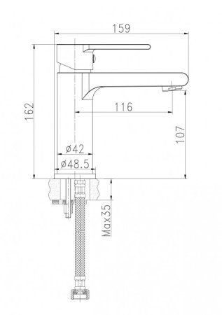Смеситель для раковины Cersanit BRASKO BLACK 63107 черный матовый