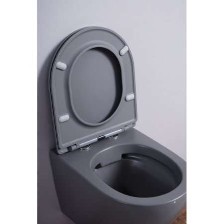 Унитаз подвесной Esbano AZALEA серый матовый, с сиденьем микролифт
