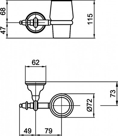 Стакан для зубных щеток Webert Ottocento AM500301 Хром