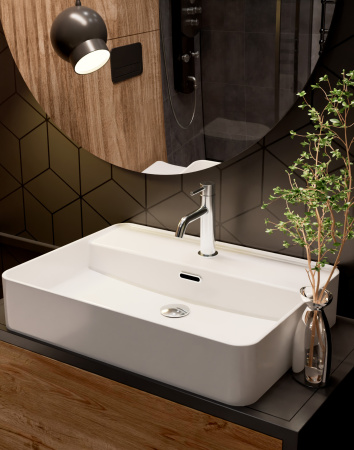 Раковина накладная 59см AQUAme AQM5004 белый