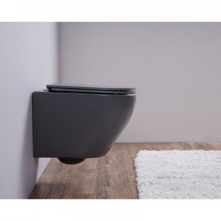 Унитаз подвесной Esbano AZALEA серый матовый, с сиденьем микролифт