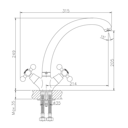 Смеситель для кухни Haiba HB4719, хром