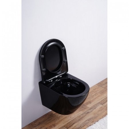 Унитаз подвесной Esbano AZALEA черный, с сиденьем микролифт