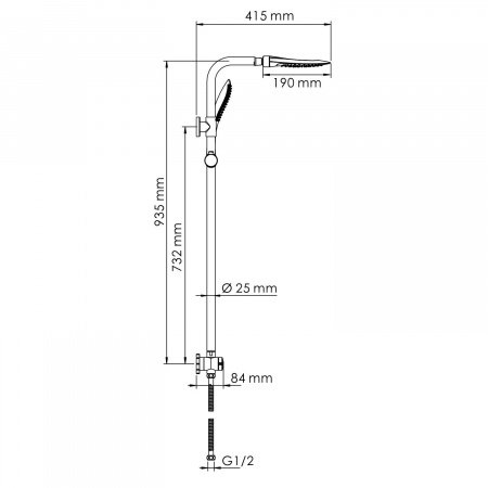 Душевая стойка WasserKRAFT A045 хром/белый