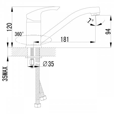 Смеситель для кухни Lemark Plus Strike LM1104C хром