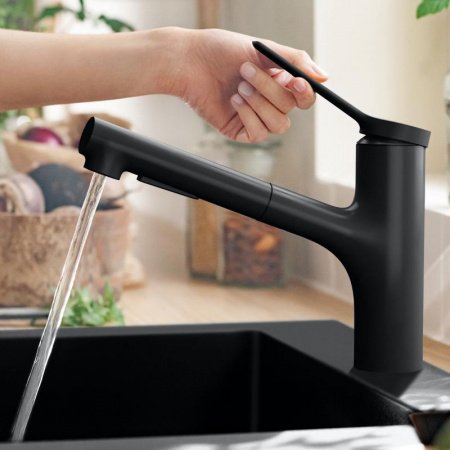 Смеситель для кухни Hansgrohe Zesis M33 74800670 черный матовый
