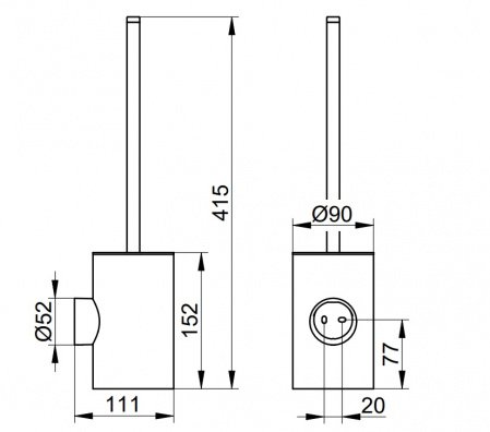 Ершик Keuco Reva 12864379000 черный матовый