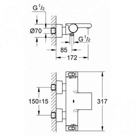 Термостат для ванны с душем Grohe Grohtherm 2000 34174001 хром