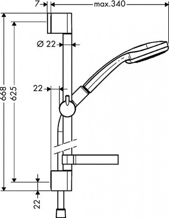 Душевой гарнитур Hansgrohe Croma 27775000 Хром