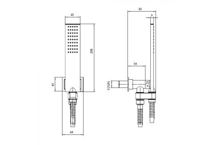 Душевой гарнитур Bossini Flat One C13011C.073 черный матовый