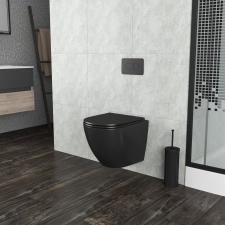 Унитаз подвесной Grossman GR-4455BMS черный матовый, с сиденьем микролифт