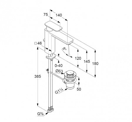 Смеситель для раковины Kludi E2 492950575 хром
