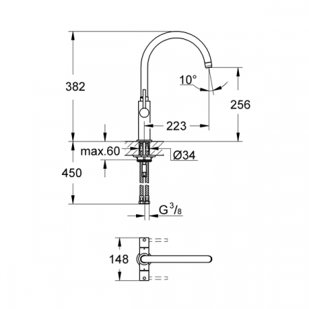 Смеситель для кухни Grohe Ambi 30190000 хром