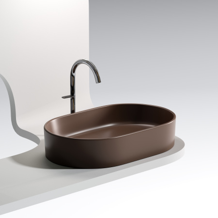 Раковина накладная 60см Ceramica Nova Element CN6048MDB коричневый матовый