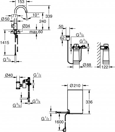 Смеситель для кухни Grohe Red 30085001 хром