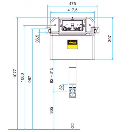 Бачок скрытого монтажа для приставных унитазов Viega Prevista Dry 771904