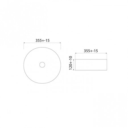 Раковина накладная 35.5см IDDIS Ray RAYBM03i27 черный матовый