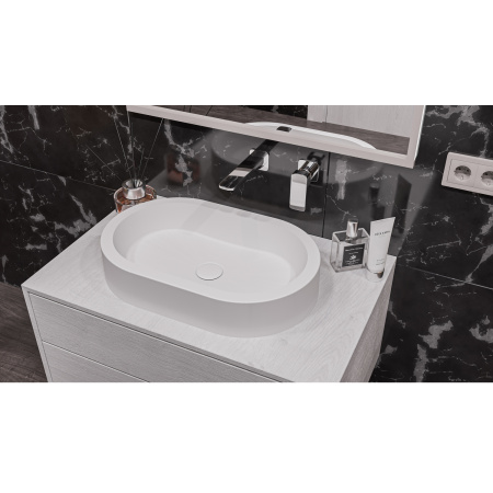 Умывальник WHITECROSS Malachite A 55x35 (белый мат) иск. камень