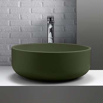 Раковина накладная 46см Kerasan Ciotola 430211 зеленый матовый