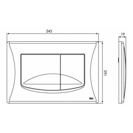 Кнопка смыва для унитазов OLI RIVER DUAL 638504 хром глянцевый