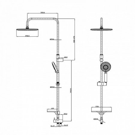 Душевая стойка IDDIS Calipso CALSB5Fi76 хром