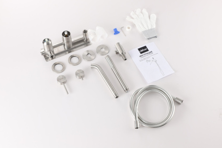 Смеситель ABBER Wasser Kreis 316 AF8130BST для ванны скрытого монтажа, сталь брашированная