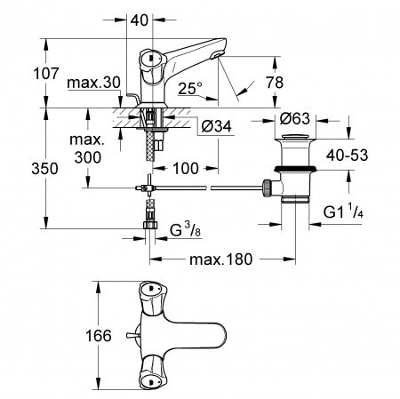 Смеситель для раковины Grohe Costa L 21390001 хром