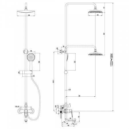 Душевая стойка Lemark Omega LM3162C хром