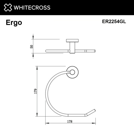 Полотенцедержатель кольцо WHITECROSS Ergo ER2254GL (золото)