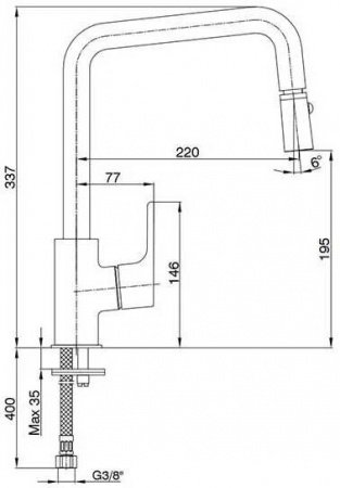 Смеситель для кухни E.C.A Luna 102118049EX хром
