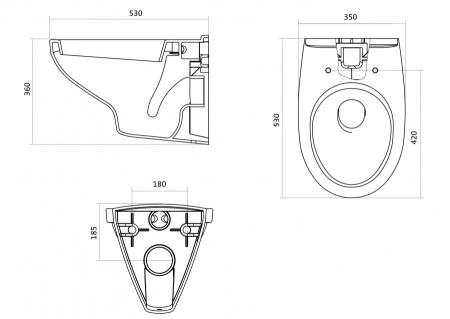 ПЭК Santek Бореаль Пэк 1WH501775 подвесная чаша + инсталляция + сиденье + панель черный матовый