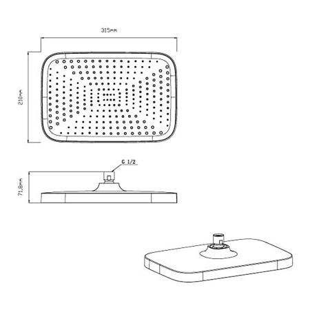 Душевой комплект Vincea VSFW-4311RGM встраиваемый, 3 режима, вороненая сталь